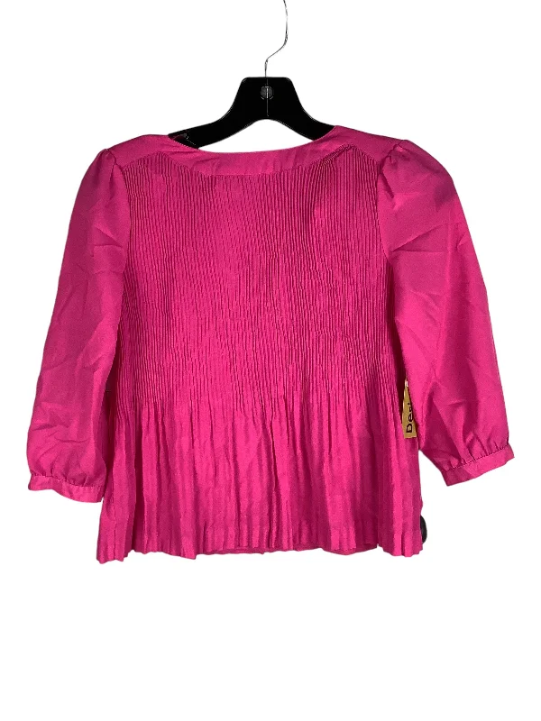 Modern Denim Pink Top Long Sleeve Designer Ted Baker, Size S