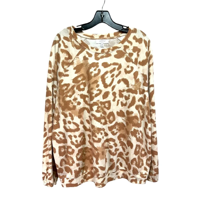 Casual Footwear Top Long Sleeve By New Directions In Animal Print, Size: 2x