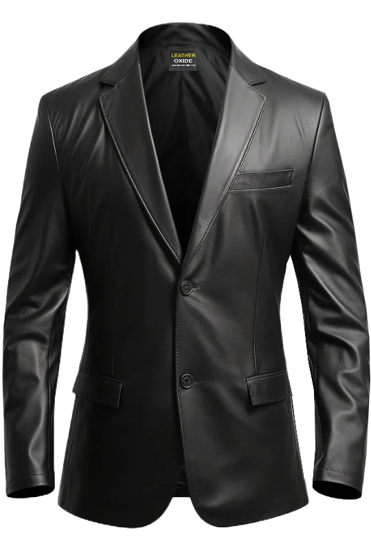 Leather Jackets Men Black leather Blazer