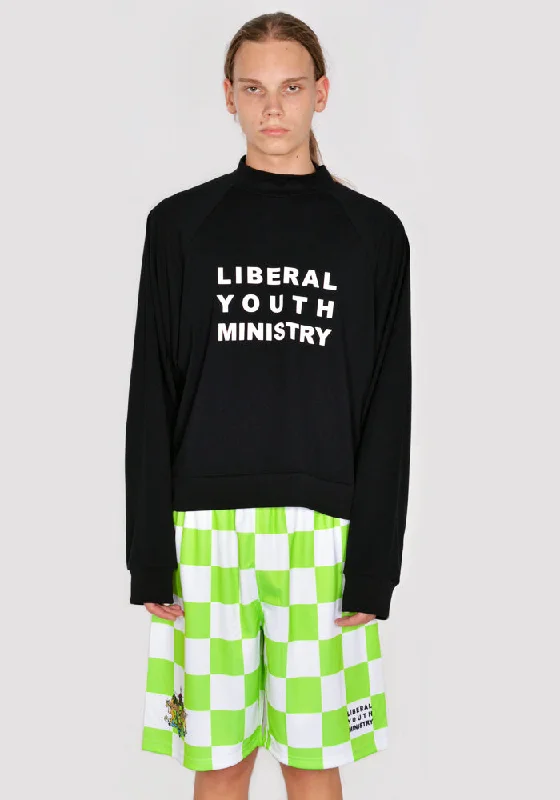 Street Style LIBERAL YOUTH MINISTRY LYM04T021 LOGO PRINT TURTLENECK T-SHIRT BLACK