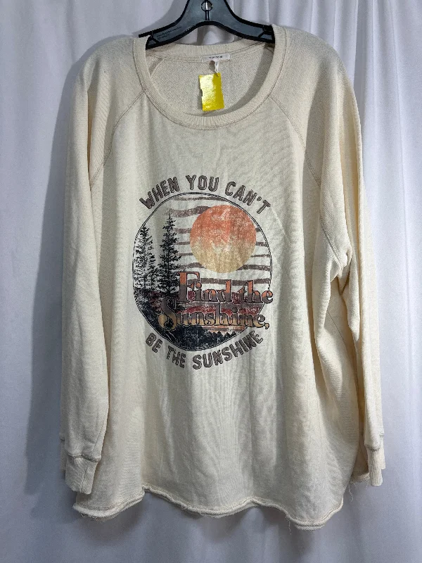 Trendy Sweaters Top Long Sleeve By Maurices In Cream, Size: 2x