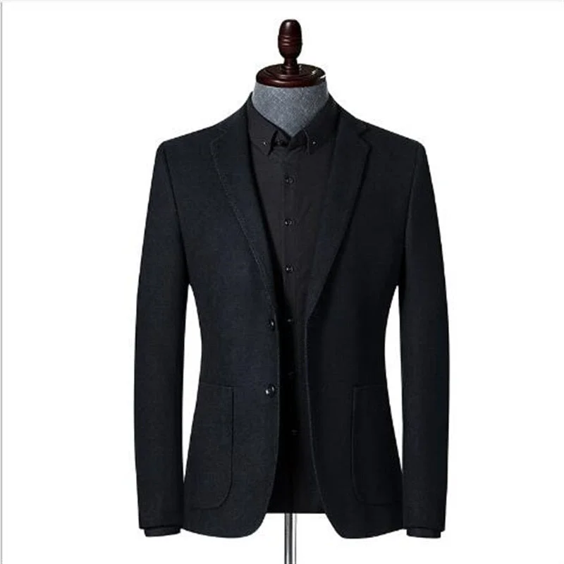 Rain Jackets Men's Notched Collar Long Sleeve Plain Single Breasted Blazers