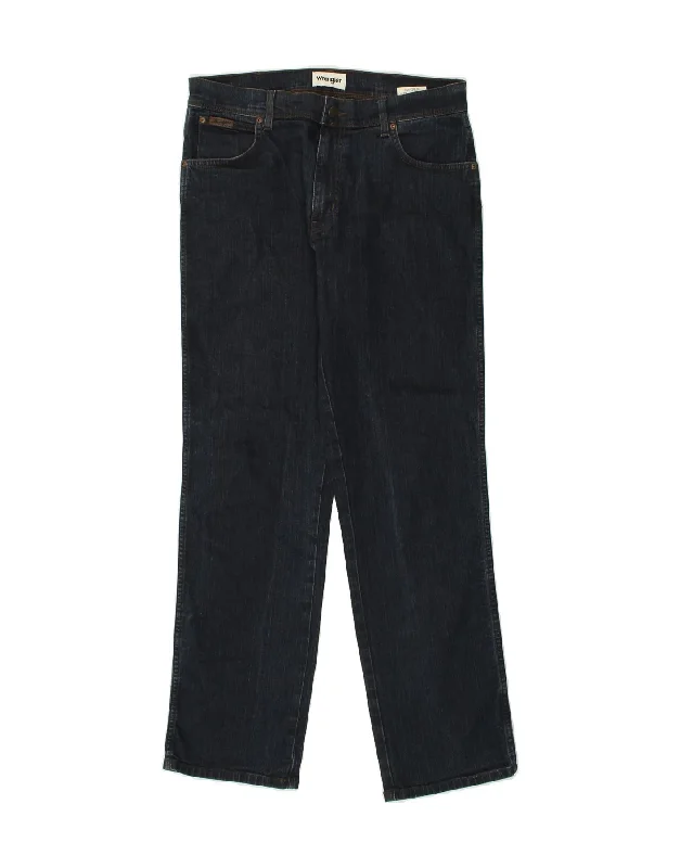 Stylish Trousers WRANGLER Mens Texas Straight Jeans W33 L32  Navy Blue Cotton