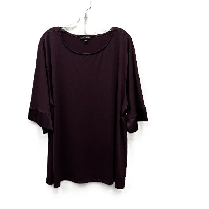 Button-up Shirts Top Long Sleeve By Lane Bryant In Purple, Size: 1x