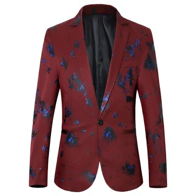 Denim Wear Men's Spandex Full Sleeve Single Button Closure Wedding Blazer