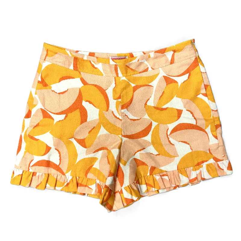 Casual Suits Shorts Designer By Kate Spade In Orange & White, Size: S