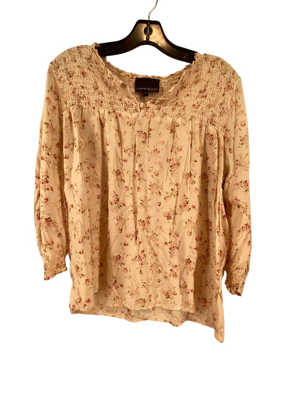 Designer Shirts Top Long Sleeve By Cynthia Rowley In Floral Print, Size: L