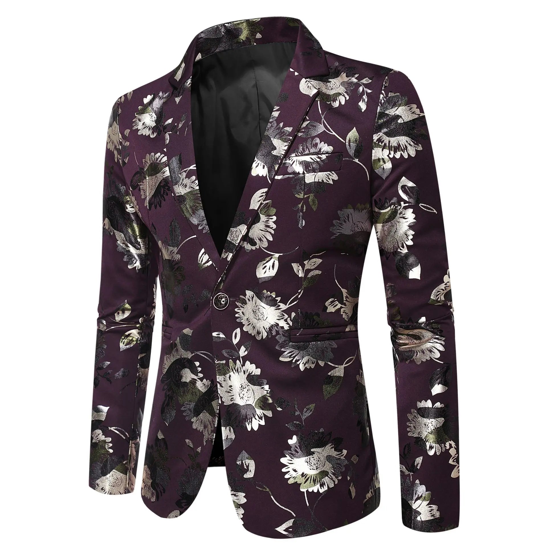 Fashion Vests Men's Polyester Full Sleeve Single Breasted Closure Wedding Blazer