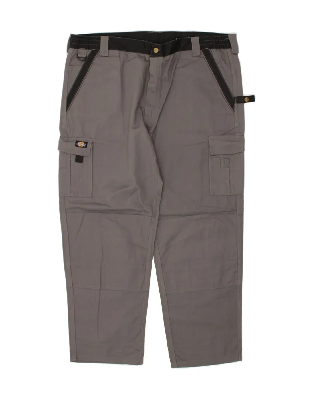 Track Pants DICKIES Mens Slim Cargo Trousers W46 L31  Grey Polyester