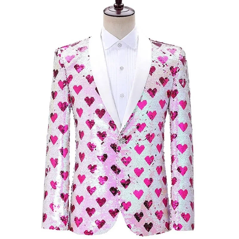 Dapper Suits Men's Shawl Collar Long Sleeves Single Button Wedding Blazers