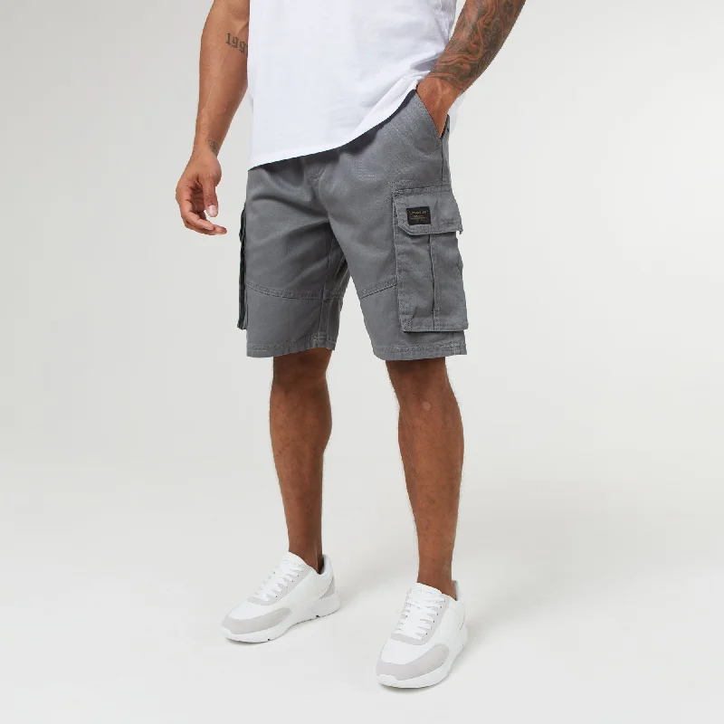 Classic Coats Long Fit Utility Cargo Short | Steel Grey