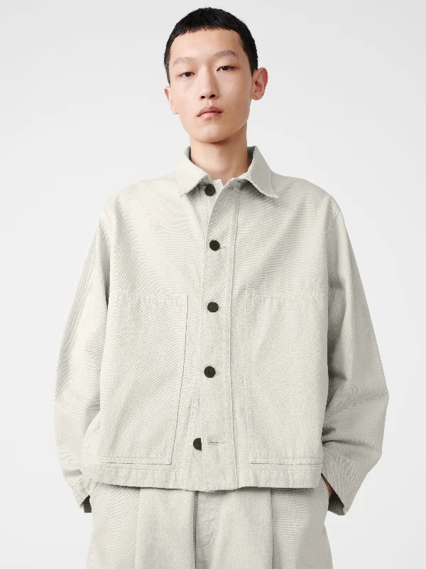 Rain Jackets Graph Denim Jacket in Bone Grey