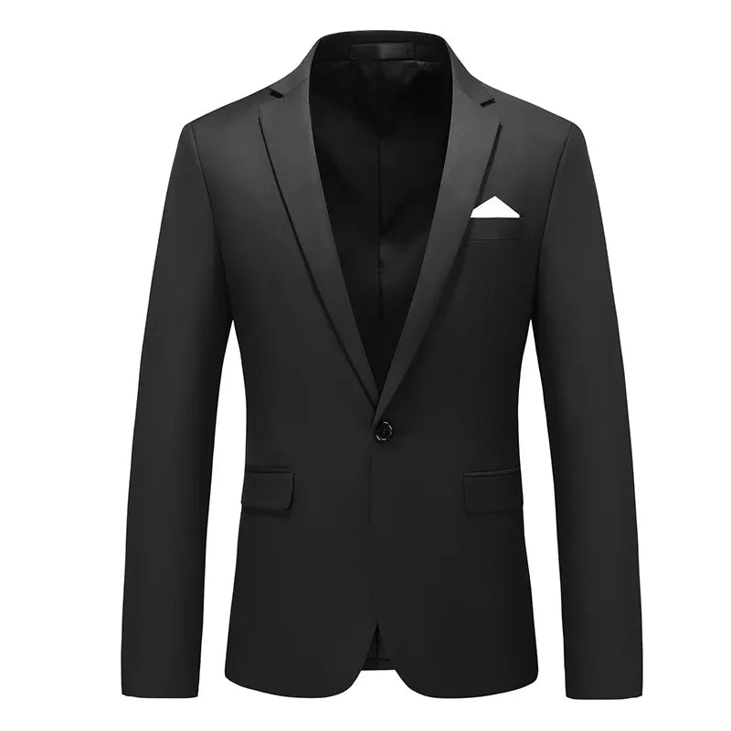 Casual Blazers Men's Notched Polyester Long Sleeve Single Breasted Blazers Set