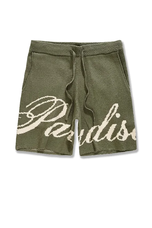 Cool Hoodies Retro - Paradise Knit Shorts (Olive)