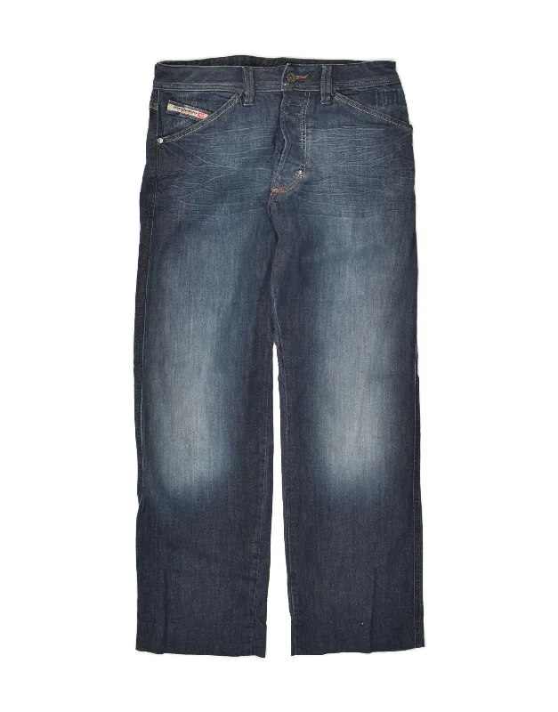 Athleisure Wear DIESEL Mens Straight Jeans W30 L30 Blue Cotton