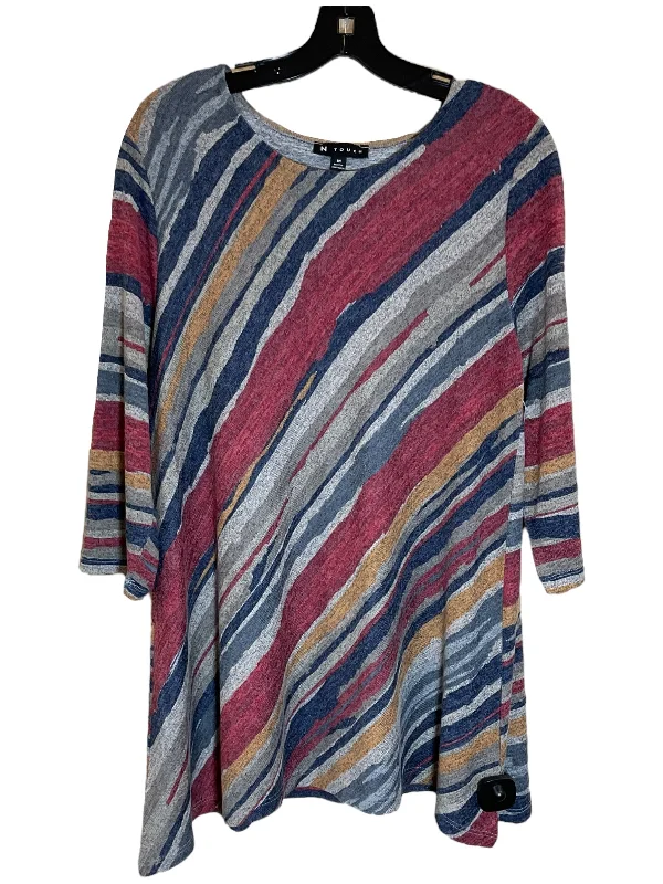 Sporty Jackets Tunic 3/4 Sleeve By N Touch In Multi-colored, Size: M