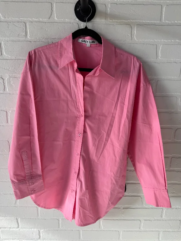 Casual Blazers Top Long Sleeve By Grey Lab In Pink, Size: S