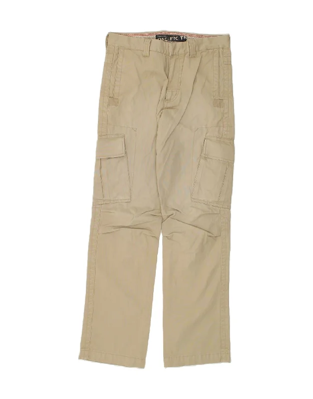 Athletic Vests PACIFIC TRAIL Mens Straight Cargo Trousers W31 L33 Beige Cotton