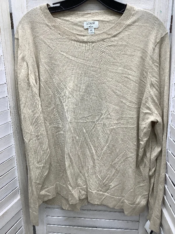 Trench Coats Top Long Sleeve Basic By J Crew O In Tan, Size: 2x