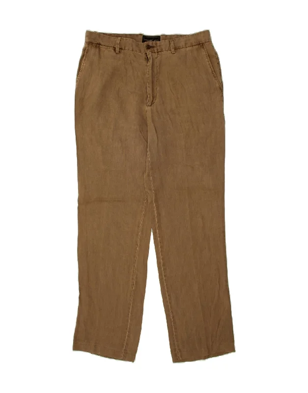 Cargo Pants MARLBORO CLASSICS Mens Straight Chino Trousers EU 50 Large W34 L32 Brown