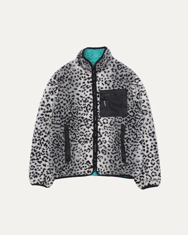 Slim Fit Suits Reversible Leopard Fleece Jacket