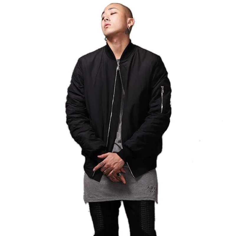 Urban Style Fashion Mens Military Style Bomber Jacket Black Mens Slim Fit Hip Hop Varsity Baseball Jacket Q1646