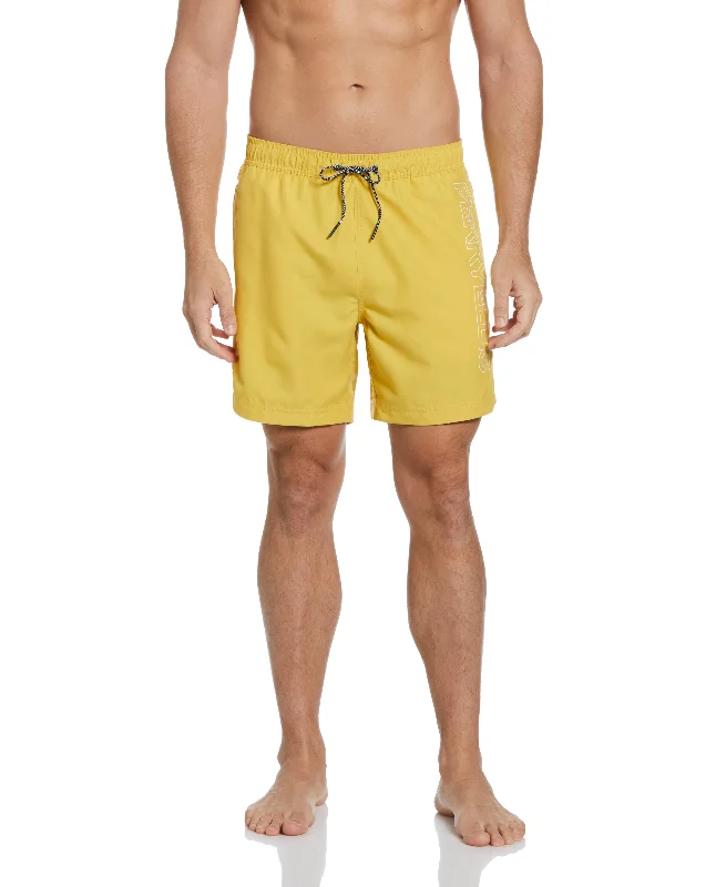 Designer Belts Logo Print Swim Short