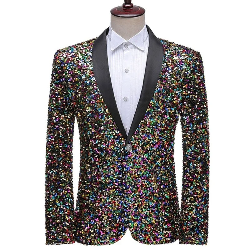 Street-inspired Men's Polyester Full Sleeve Single Button Closure Wedding Blazer