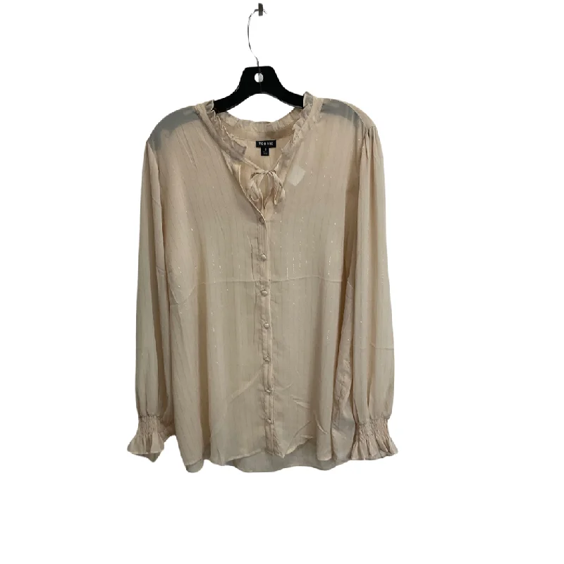 Oversized Jackets Top Long Sleeve By Torrid In Cream, Size: 3x