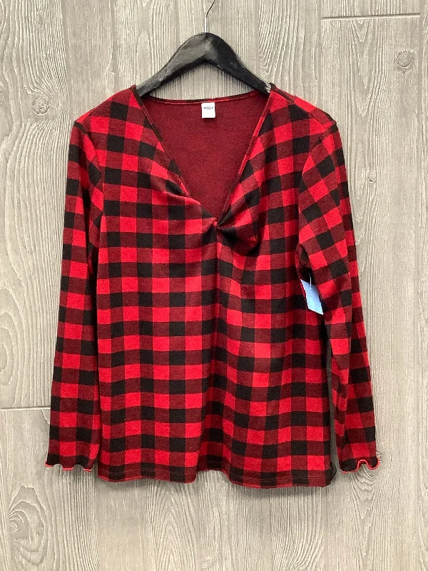 Urban Shirts Top Long Sleeve By Old Navy In Plaid Pattern, Size: L