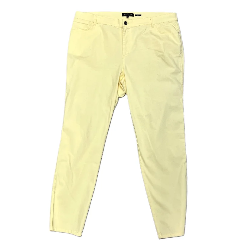 Boho Menswear Jeans Designer By Lafayette 148 In Yellow Denim, Size: 16