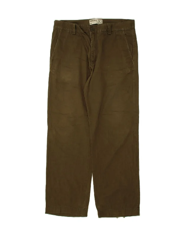 Classic Coats TIMBERLAND Mens Straight Chino Trousers W32 L30 Khaki Cotton