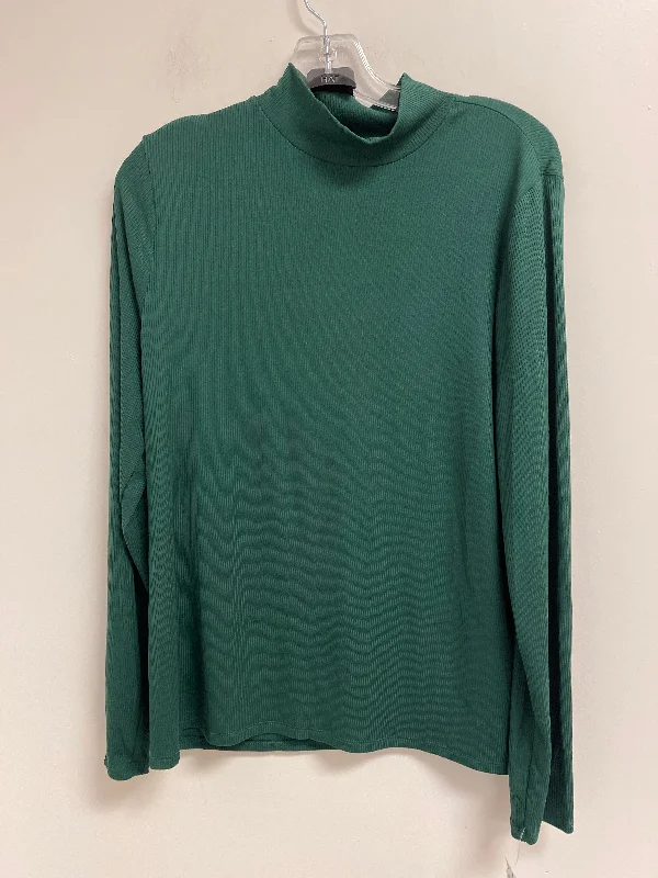 Vintage Tees Top Long Sleeve Basic By No Boundaries In Green, Size: 3x