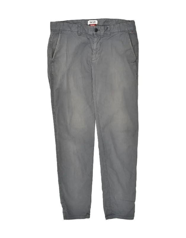 Summer Jackets TOMMY HILFIGER Mens Slim Chino Trousers W32 L30 Grey Cotton