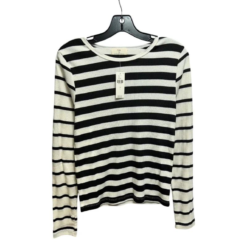 Dress Shoes Top Long Sleeve By T.la In Striped Pattern, Size: L