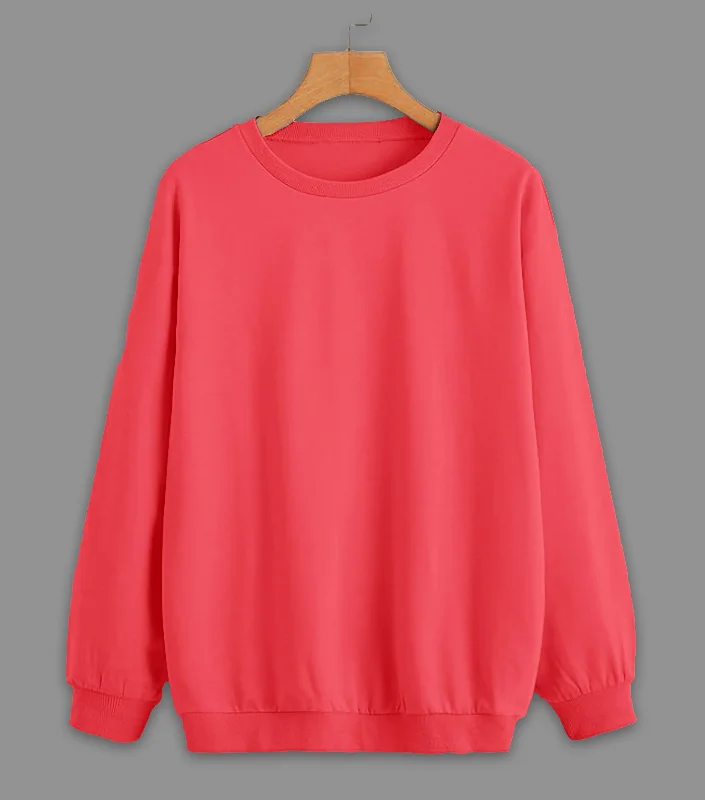 Casual Coats Vimal Jonney Pink Solid Round Neck Cotton Fleece Sweatshirt for Men