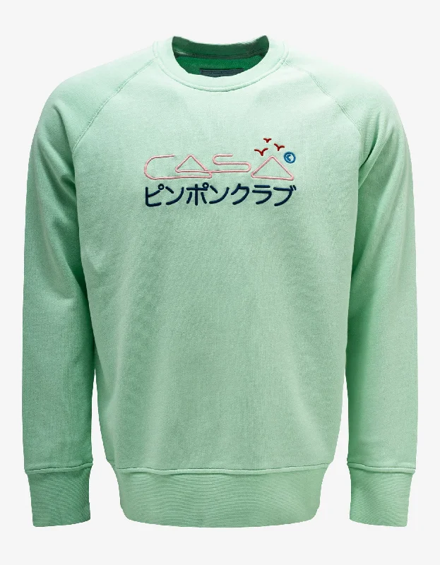 Cool Hoodies Casablanca Mint Green Casa Embroidery Sweatshirt