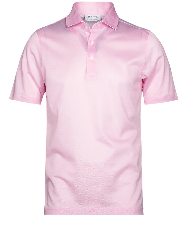 Work Clothes 3 button Polo Shirt Pink