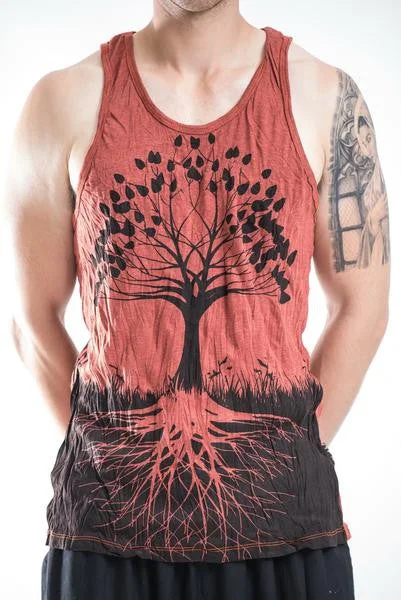 Luxury Suits Sure Design Men's Tree Of Life Tank Top Brick