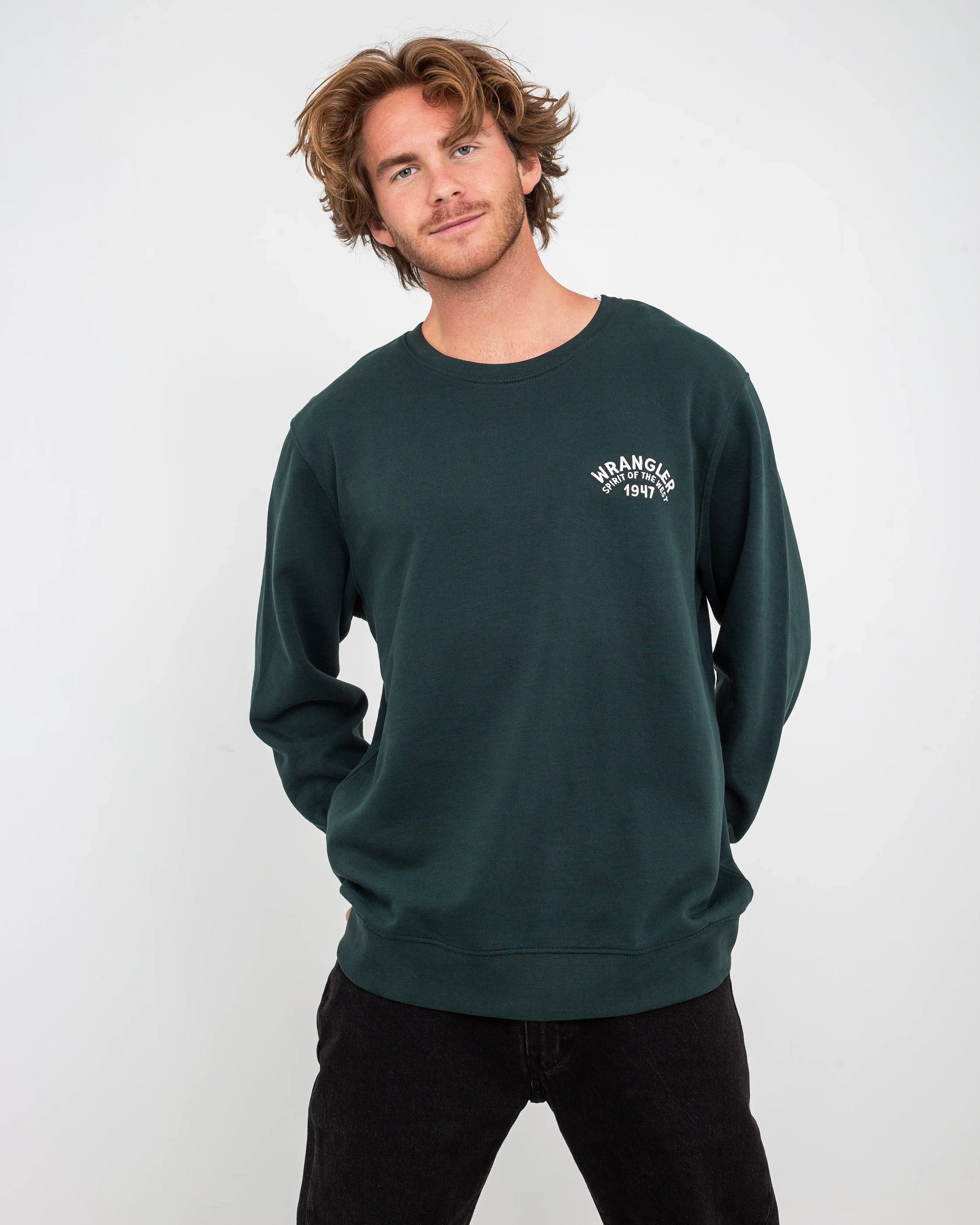 Chinos Style Crewneck Sweatshirt in Scarab