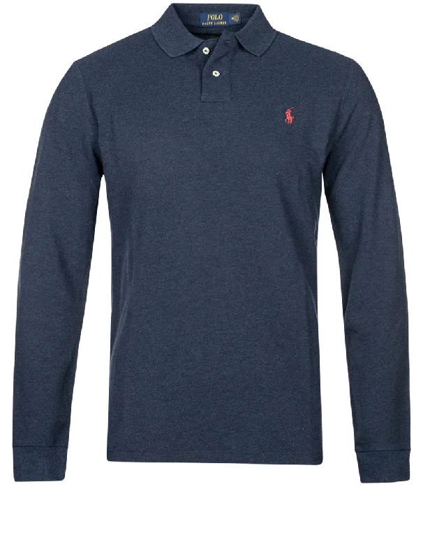 Winter Accessories Basic Mesh Long Sleeve Polo Blue