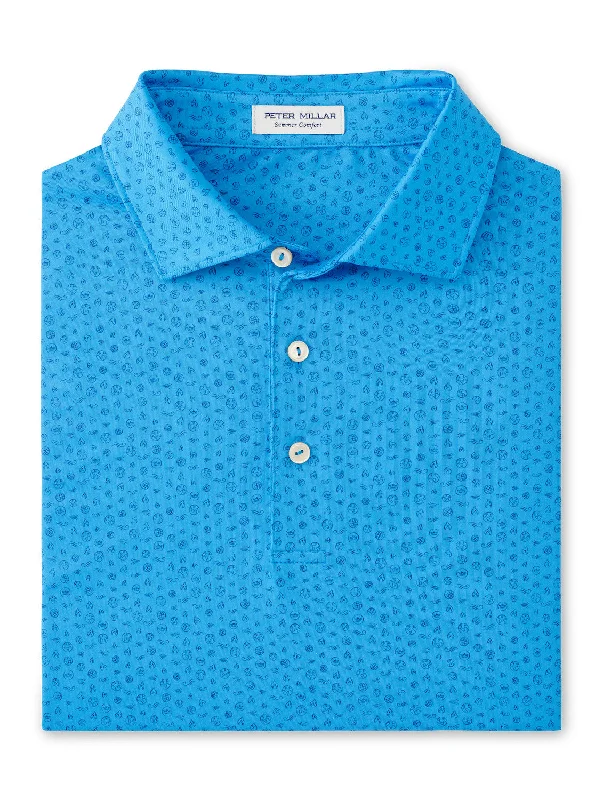 Street Shorts Peter Millar Men's Elements Performance Jersey Polo Shirt - Riverbed