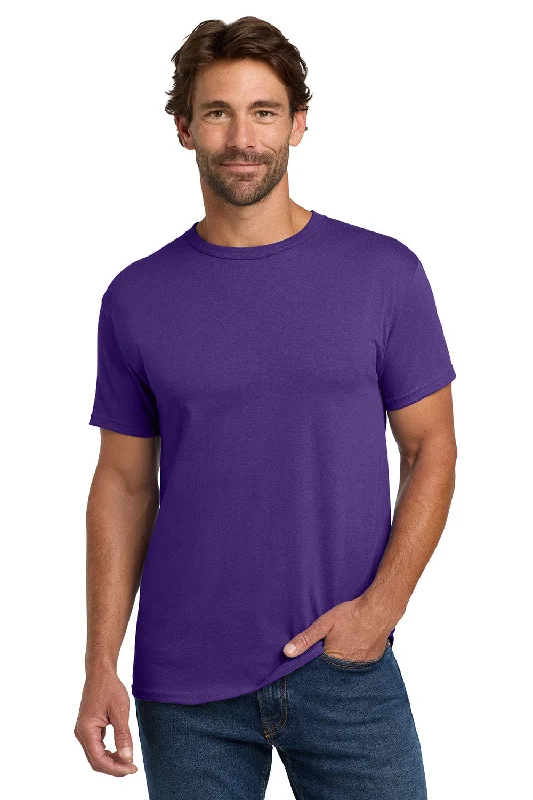 Business Attire Hanes Mens ComfortSoft Short Sleeve Crewneck T-Shirt - Purple