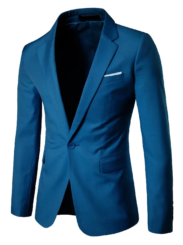 High-neck Sweaters Men's Slim Classic Suit One Button Casual Sports Jackets Coat