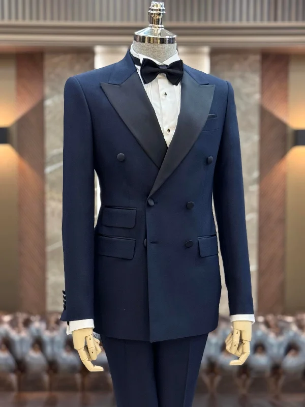 High-end Sneakers Navy Double Breasted Tuxedo 2-Piece