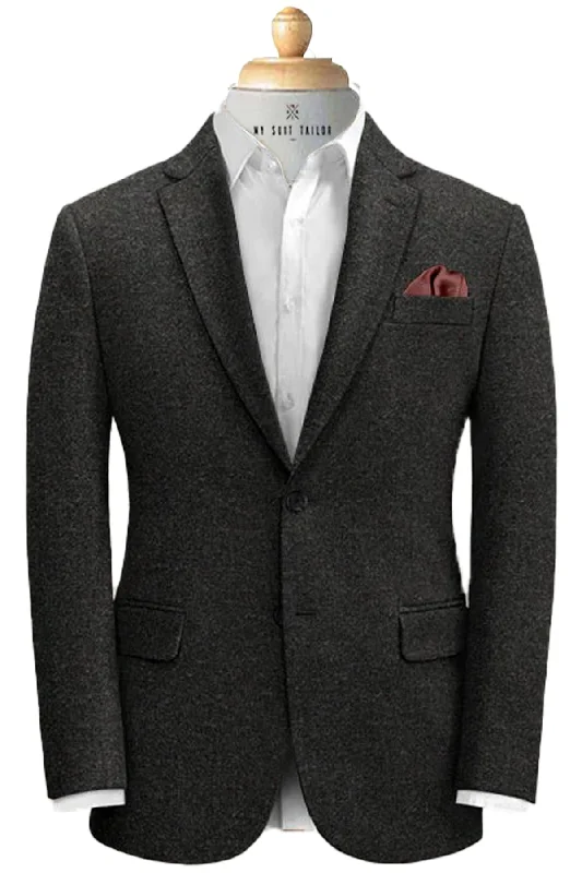 Work Clothes Classic Charcoal Flannel Suit - Warm, Soft, and Perfect for Winter