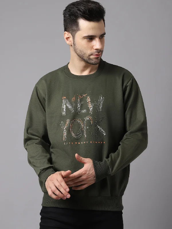 Office Attire Vimal Jonney Fleece Round Neck Printed Sweatshirt for Men