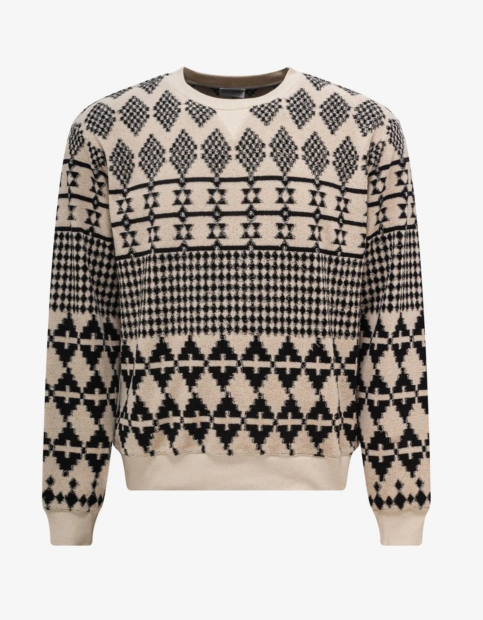 Boho Menswear Saint Laurent Neutral Jacquard Sweatshirt