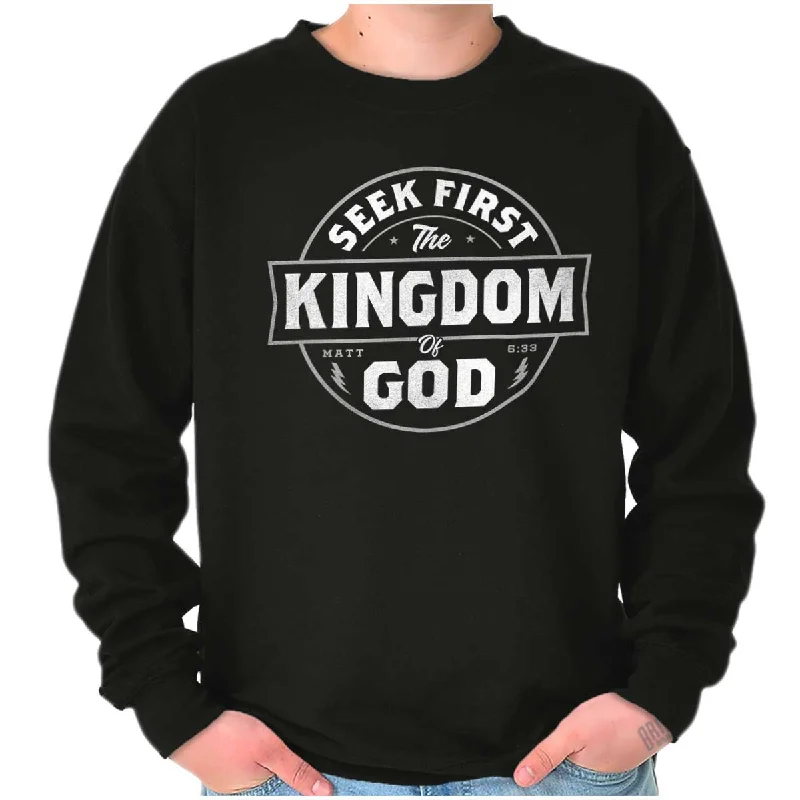 Casual Suits Seek First the Kingdom Crewneck Sweatshirt