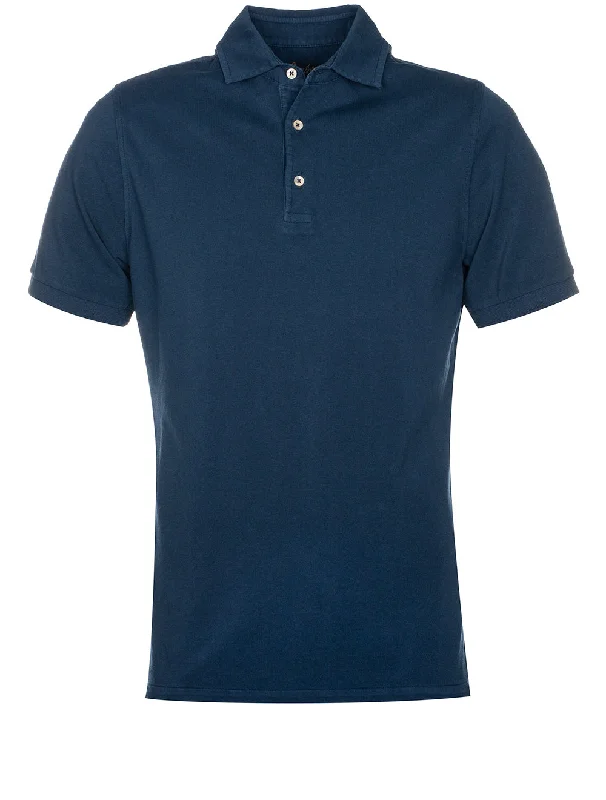 Funky T-shirts Pigment Dyed Polo Shirt-Navy